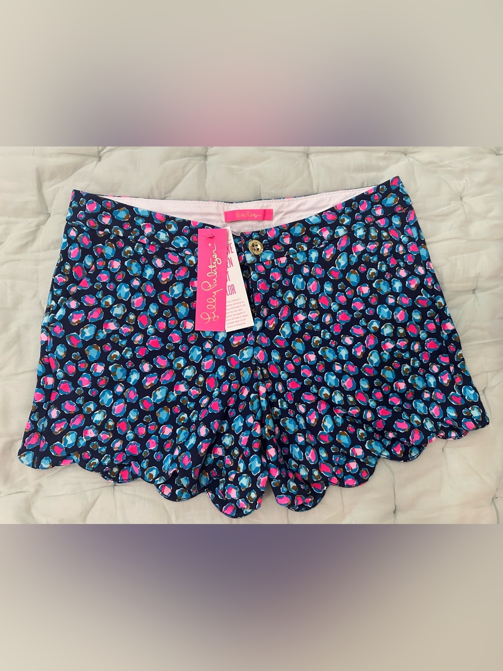 NWT Lilly Pulitzer Buttercup Shorts Navy Blue Leopard Sz 6
